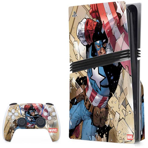 Marvel Captain America Epic Shield Break PS5 Pro Disk Bundle  Skin